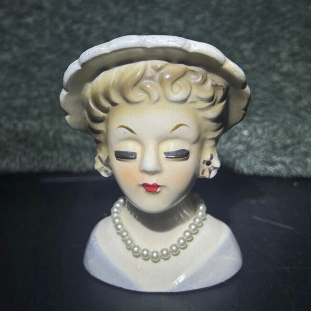 c1960s Mini Lady Head Vase Japan